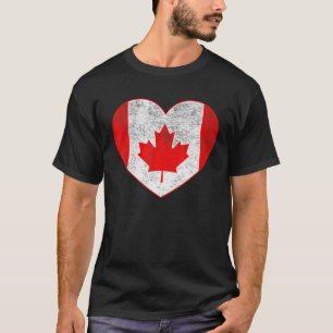 Bandera de Canadá Camisa de Corazón Raíces Cana