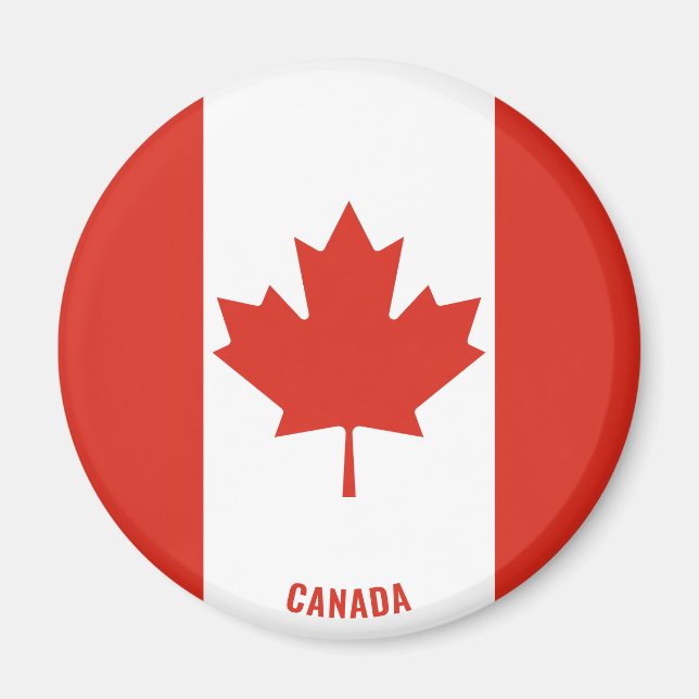 Bandera de Canadá cautiva imán patriótico (Frente)