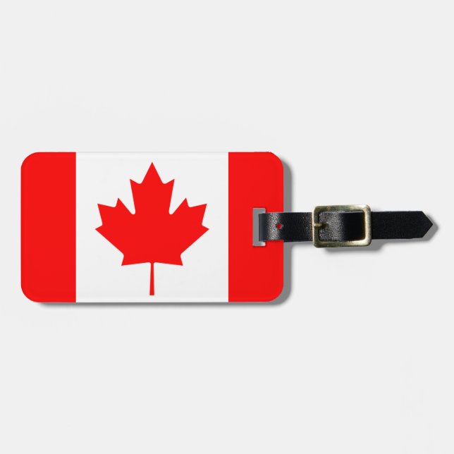 Bandera de Canadá Etiqueta de viaje personalizada, (Frente Horizontal)