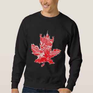 Bandera de Canadá Hojas de arce Polo Pescado anima