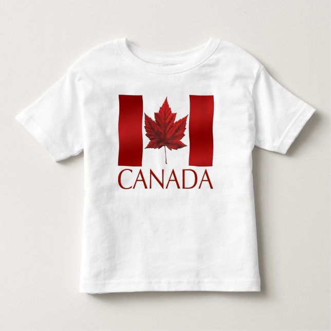 Bandera de Canadá Pequeña Camisa de Canadá Larga M (Anverso)