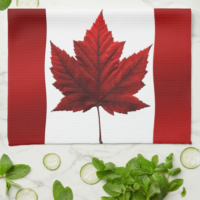 Bandera de Canadá Toalla de recuerdo de té de Cana (Doblado)