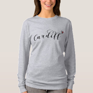 Bandera de Cardiff cardíaca, Caerdydd, camiseta de