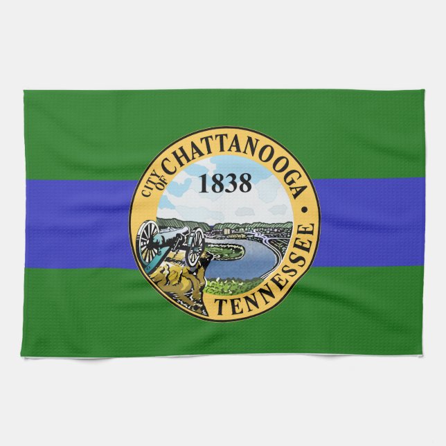 Bandera de Chattanooga, toalla de cocina de Tennes (Horizontal)