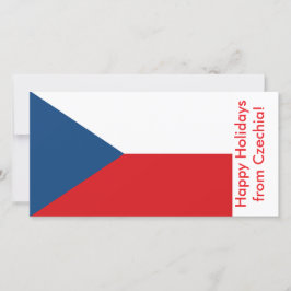 Bandera de Checia, tarjeta de vacaciones felices d