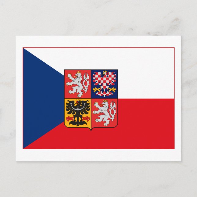 Bandera de Checoslovaquia con tarjeta postal COA ( (Anverso)