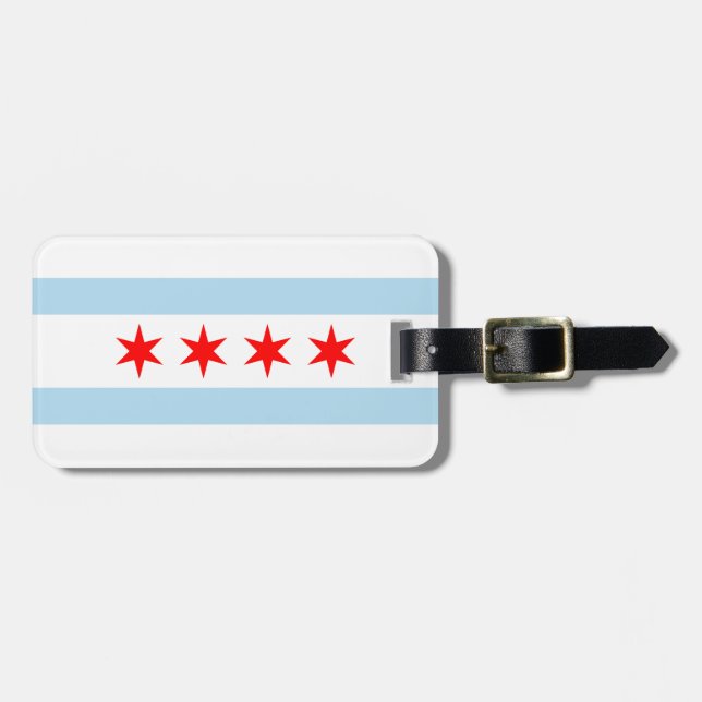 Bandera de Chicago, etiqueta del equipaje de Illin (Frente Horizontal)