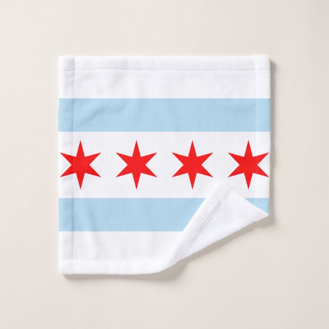 Bandera de Chicago, Illinois Wash Cloth (Toallita)