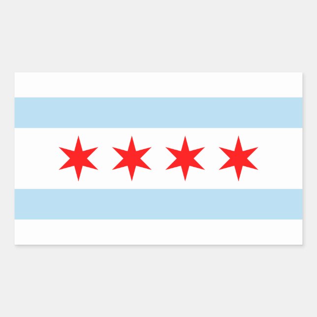 Bandera de Chicago, Pegatina rectangular de Illino (Anverso)