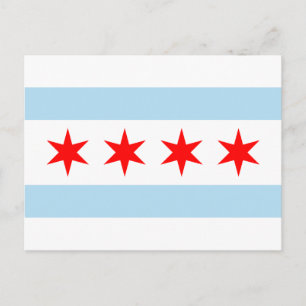 Bandera de Chicago, tarjeta postal de Illinois