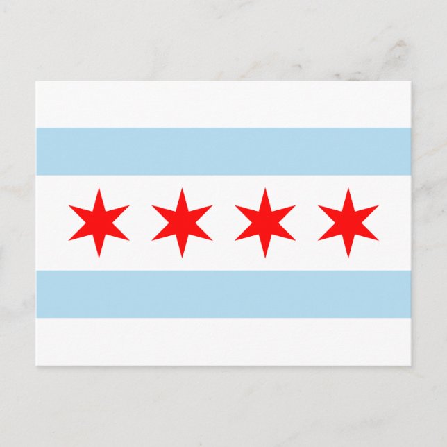 Bandera de Chicago, tarjeta postal de Illinois (Anverso)