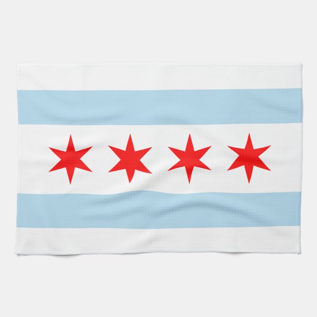 Bandera de Chicago, toalla de cocina de Illinois (Horizontal)