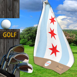 Bandera de Chicago y toalla de golf de Illinois mo