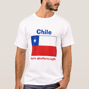 Bandera de Chile + Mapa + Camiseta del texto