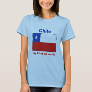Bandera de Chile + Mapa + Camiseta del texto