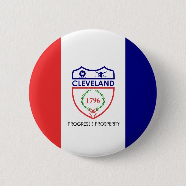 Bandera de Cleveland, botón Pinback de Ohio (Anverso)