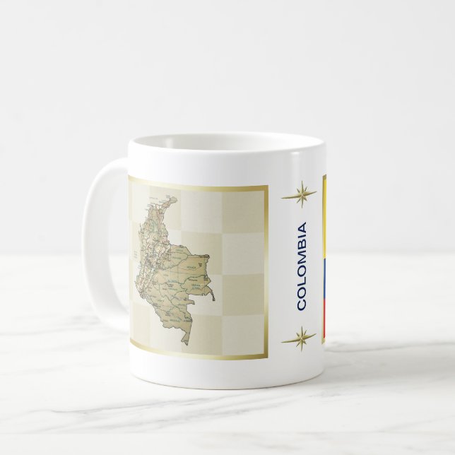 Bandera de Colombia + Taza del mapa (Anverso izquierdo)