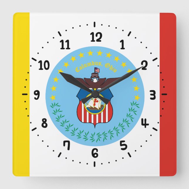 Bandera de Colón, reloj de pared de la plaza Ohio (Anverso)