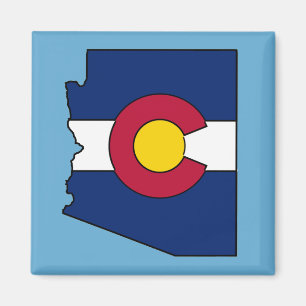 Bandera de Colorado, imán cuadrado de contorno de 