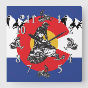 Bandera de Colorado y reloj Snowmobile