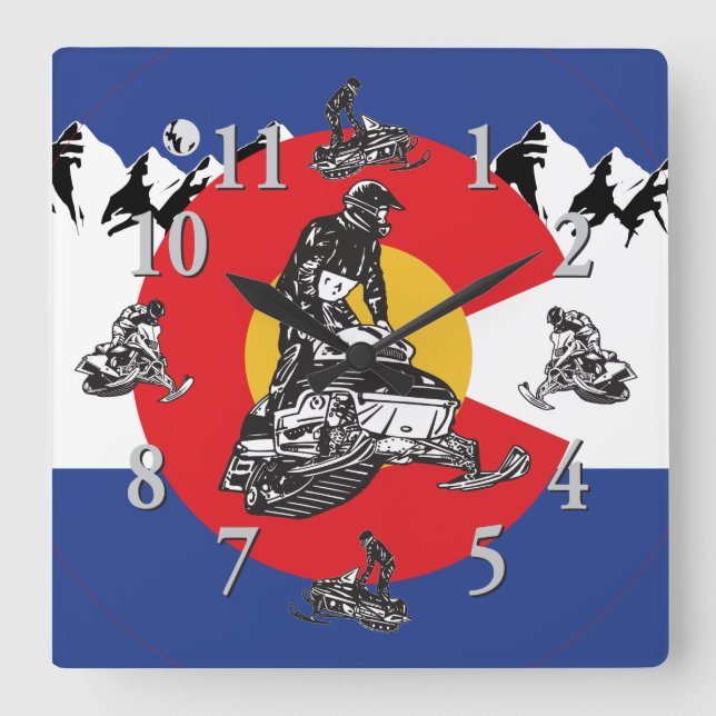 Bandera de Colorado y reloj Snowmobile (Anverso)