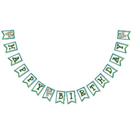 Bandera de conejo de flores blancas