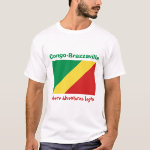 Bandera de Congo-Brazzaville + Mapa + Camiseta del