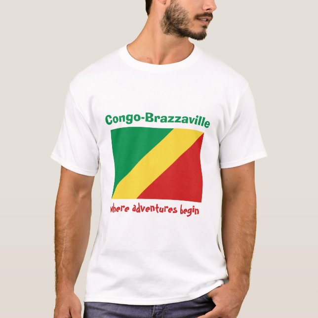 Bandera de Congo-Brazzaville + Mapa + Camiseta del (Anverso)