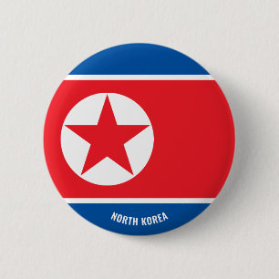 Bandera de Corea del Norte Encanta botón patriótic