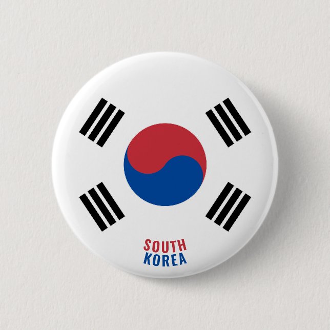 Bandera de Corea del Sur Encantando botón patrióti (Anverso)
