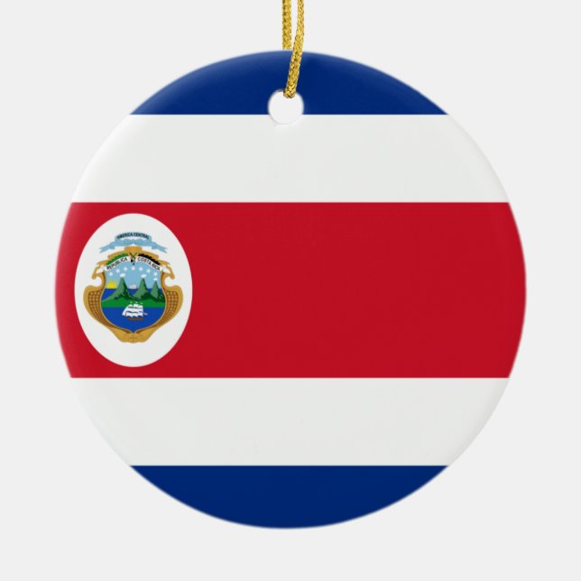 Bandera de Costa Rica Ornamento cerámico (Frente)