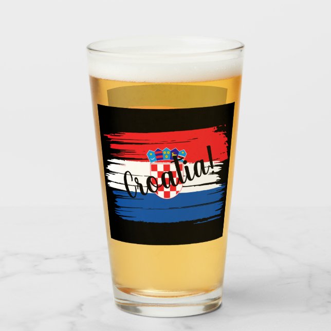 Bandera de Croacia de pincel artístico (Anverso (lleno))