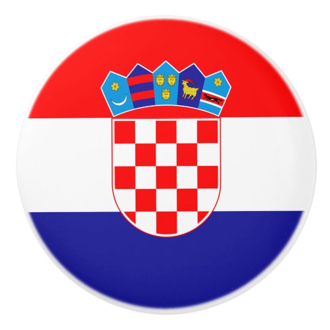Bandera de Croacia Pomo de Cerámica (Anverso)