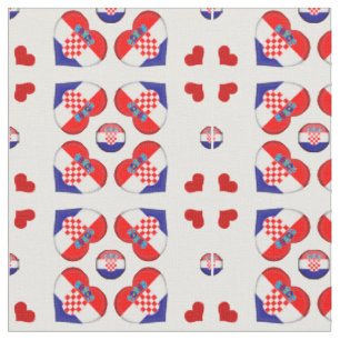 Bandera de Croacia y tela de la moda del corazón