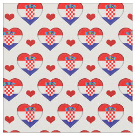Bandera de Croacia y tela de moda del Corazón Rojo
