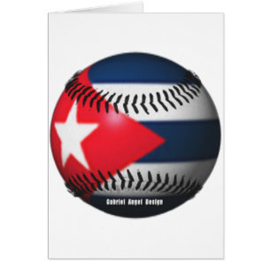 Bandera de Cuba en un béisbol