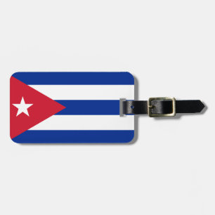 Bandera de Cuba Etiqueta del equipaje con correa d