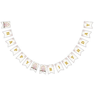 Bandera de Cumpleaños Blush Pink Storybook 1er Cum