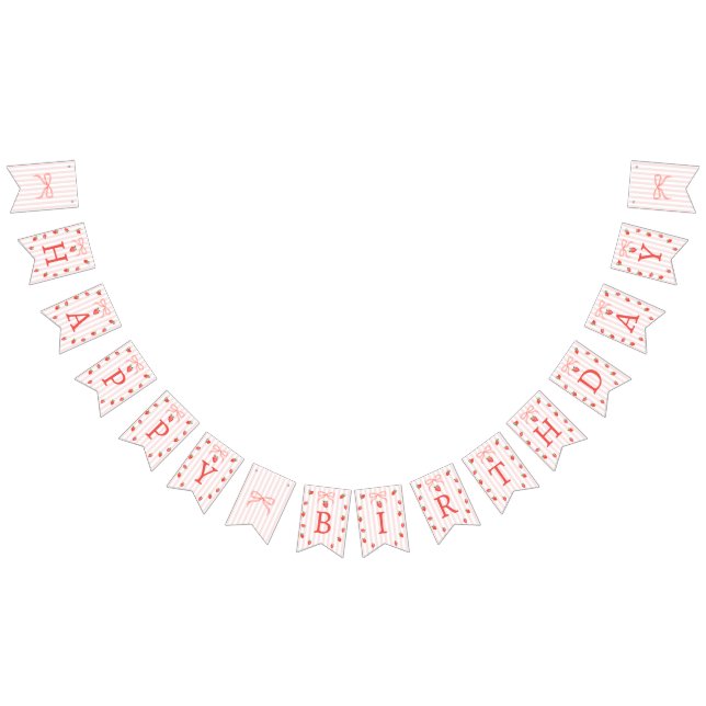 Bandera de Cumpleaños Primero Fresa Berry (Todo)