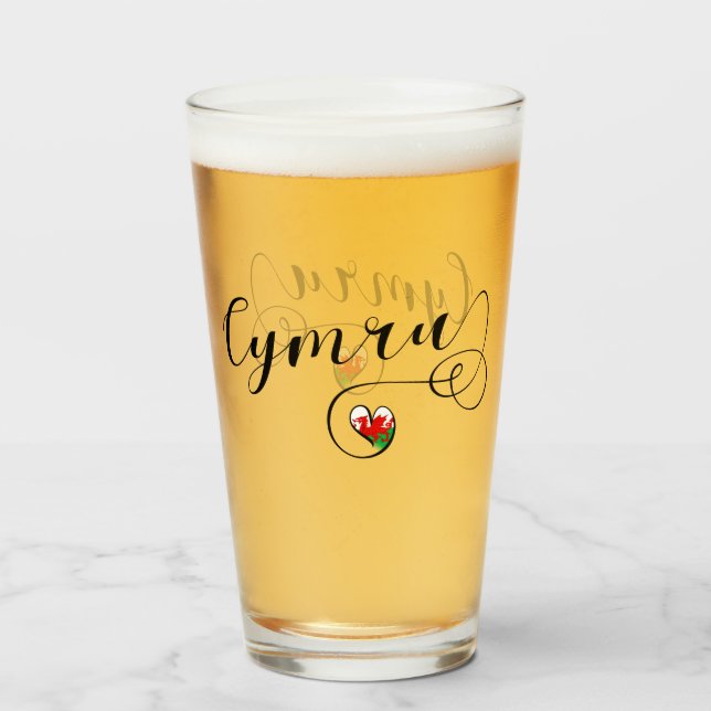 Bandera de Cymru Gales en el corazón (Anverso (lleno))