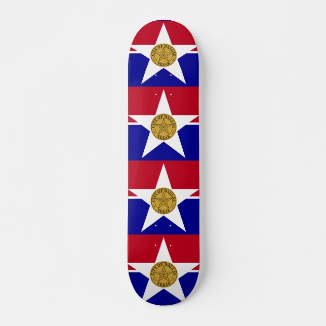 Bandera de Dallas, Texas Skateboard (Anverso )