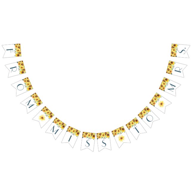 Bandera de Despedida de Soltera con Girasoles de V (Todo)