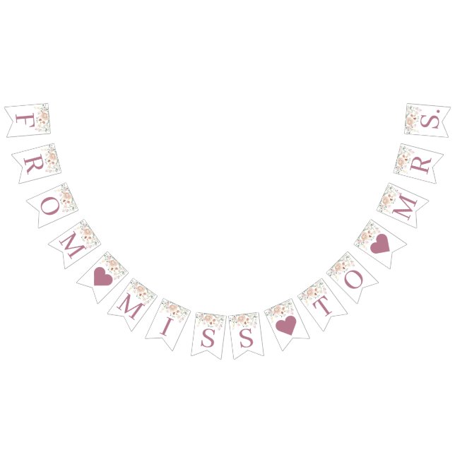 Bandera de Despedida de Soltera Floral Rosado (Todo)