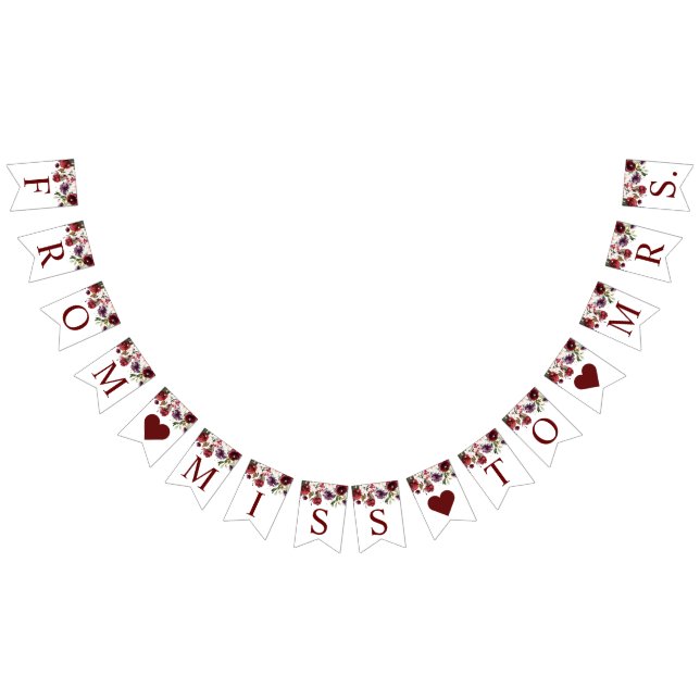 Bandera de despedida de soltera Rosa Borgoña (Todo)