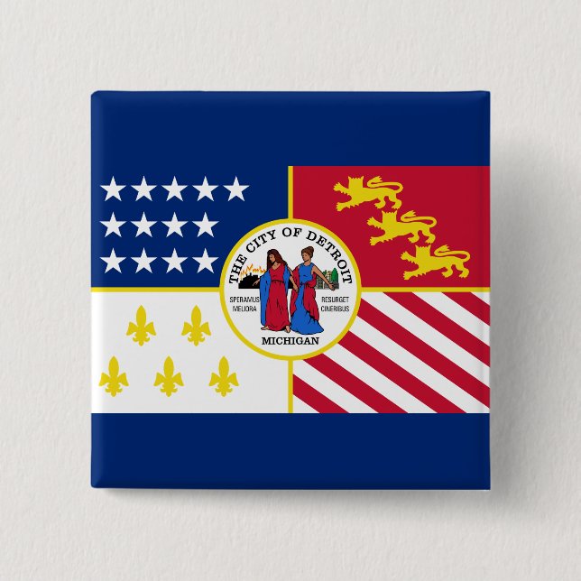 Bandera de Detroit, botón de Michigan (Anverso)