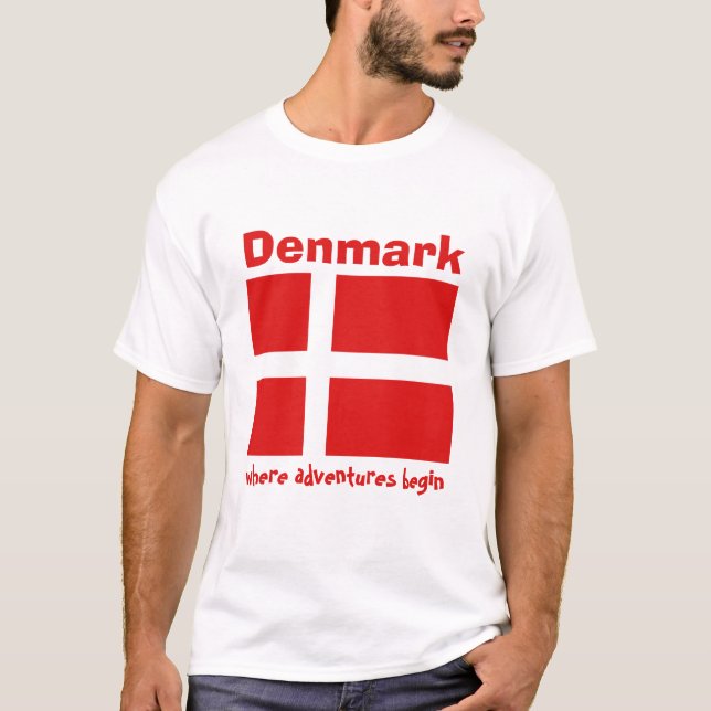 Bandera de Dinamarca + Mapa + Camiseta del texto (Anverso)