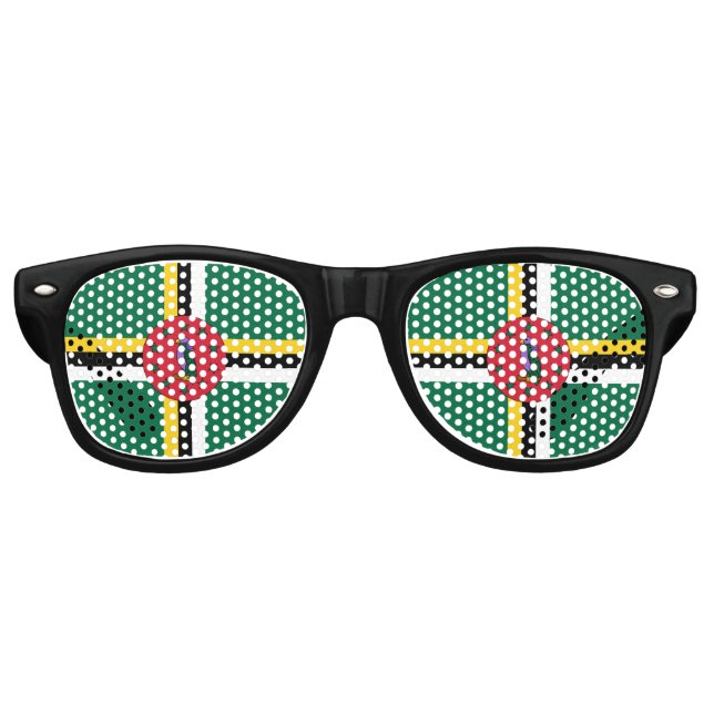 Bandera de Dominica Fiesta Gafas de sol (Anverso)
