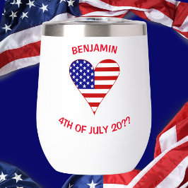 Bandera de EE. UU. Corazón Divertido Personalizado