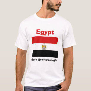 Bandera de Egipto + Mapa + Camiseta del texto