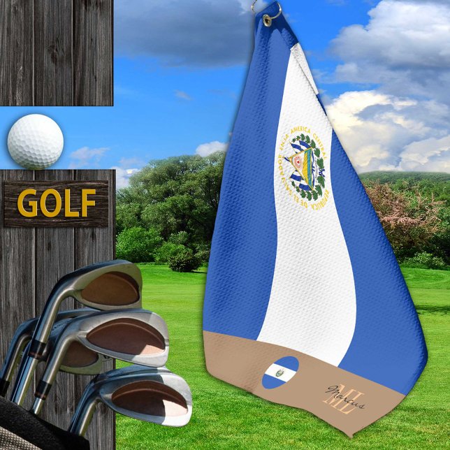 Bandera de El Salvador y toalla de golf monogramad (Subido por el creador)